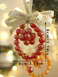 1 món đồ treo trang trí cây thông Noel đính hạt với nơ satin, phụ kiện trang trí lễ hội tinh xảo, phù hợp cho dây hoa leo, lò sưởi, phòng khách, trang trí nhà mùa đông - Kiểu 2 - Xem 14