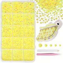 12000pcs Clear AB Rhinestones For Dazzling Kits, Dazzling Resin Gems 2/3/4/5/6mm For Handmade, Flat Back Rhinestones For Craft DIY Glassware - Multicolor - View 31