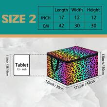 Kotak Penyimpanan Lipat dengan Tutup Resleting dan Pegangan, Kotak Penyimpanan Kain Poliester Tahan Lama Kapasitas Besar yang Ditingkatkan, 4 Kotak Organizer Motif Campuran Leopard, Motif Leopard Klasik Cokelat / Hitam & Putih / Ungu & Merah Muda / Gradien Pelangi, Wadah Penyimpanan Lipat untuk Pakaian, Perlengkapan Tidur, Mainan, Kamar Tidur, Asrama, Hadiah Dekorasi Rumah - Beraneka warna - View 19