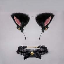 Cute Cat Ear Hair Clip Maid Style Animal Ear Bow Headband Cat Rabbit Bell Headband Halloween Hair Accessory - Multicolor - View 8