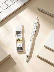 2 buah Pensil Mekanik Otomatis Putih 0.7mm untuk Pelajar, Anti-Patah, Dapat Diklik, Dapat Dipindahkan, HB, Kapasitas Isi Besar (1 Pensil + 100 Isi Ulang) - beraneka warna - View 9