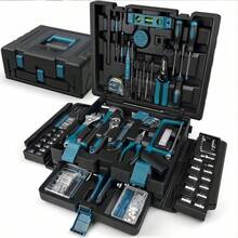 115-Piece Complete Home Tool Kit - Portable Household & Auto Repair Tool Set With Drawer - General Purpose Hand Tools Storage Case - Comprehensive Basic Tool Box For Handyman, DIY & Homeowners - Alloy, Blue, No Assembly Required - Multi-color - View 1