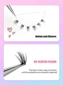 Asiteo 200pcs C Curl Clusters Bottom Eyelashes, Segmented Natural Manga Eye, Individual Lashes For Daily Makeup Easy-To-Wear Lower Lash Extensions, Soft & Be Convenient To Use Lash Clusters, Individual Fake Lashes - C - View 6