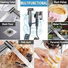 1pc Portable Sit Down Shower Kit, 304 Stainless Steel Toilet Bidet With Adjustable Water Pressure, Compatible With American Toilets, Sitting Bathtub & Commode - Multiple Styles - View 3