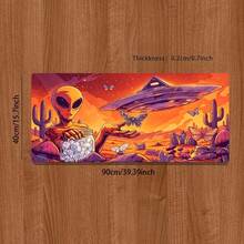 1 X Mouse Pad (Alien Desert & UFO Design) – Durable, Extra-Large, Non-Slip Rubber Desk Mat; Versatile Rectangular Gaming & Office Keyboard Pad; Perfect Holiday Gift - Mouse Pad - View 6