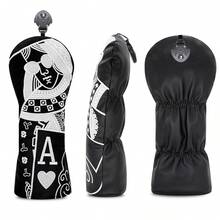 1pc Avant-Garde Golf Club Head Cover, Exquisite Poker Card Character Embroidery, PU Material, Suitable For Driver, Fairway Wood And Hybrid, Protects Club Head From Scratches And Dust - Multicolor - View 8