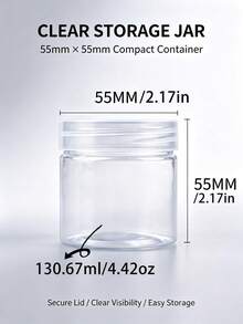 1/6/10/20個透明塑膠防水防潮收納瓶，多尺寸多容量包裝容器，適用於玩具、固體、液體、文具和髮箍等多種場景 - 無色 - 查看 16
