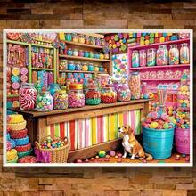 1PC DIY 5D Diamond Painting Kit Candy Shop Pattern - Round Full Diamond Art Mosaic Craft, Home Wall Decor, Unframed - No Frame - View 2