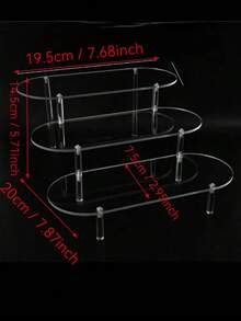 Clear Oval Acrylic Display Riser, Multi‑Level Desktop Organizer For Perfume, Makeup, Jewelry, Vanity Table Decor - Clear - View 6