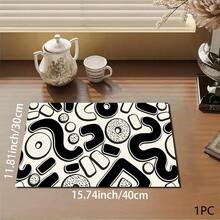 Printed Pattern Drainage Mat/Absorbent Mat/Drying Mat Coffee Machine Dish Drying Mat - Absorbent Polyester Tabletop Protector With Rubber Non-Slip Backing, For Kitchen Countertop Decoration - Home Bar And Dining Table Placemat - Multicolor - View 12
