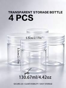 1/6/10/20個透明塑膠防水防潮收納瓶，多尺寸多容量包裝容器，適用於玩具、固體、液體、文具和髮箍等多種場景 - 無色 - 查看 15