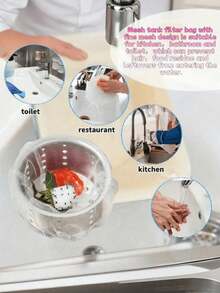 500/300/100/30pcs Sink Kitchen Garbage Filter Net, Kitchen Cleaning Tool, Anti-Clogging Drain Strainer, Vegetable Washing Basin, Dishwashing Sink, Disposable Drain Rack, Drain Net, Disposable Sink Filter Net, Pool Cleaning, Anti-Leak Net, Pocket Style, Household Kitchen Supplies, Kitchen Utensils And Supplies - Multicolor - View 5