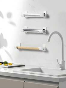 Kệ lưu trữ túi nhựa, giá sắp xếp túi rác, hộp đựng túi rác di động gắn tường không cần khoan, kệ lưu trữ màng bọc nhựa, kệ lưu trữ đa năng cho gia đình, nhà bếp, phòng tắm, bồn rửa, phù hợp cho Lễ Tạ ơn - Mẫu C - Xem 7