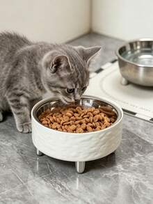 Stainless Steel Pet Bowl, Raised Elevated Feeding Bowl, Neck Protection Anti-Slip Anti-Detachable Design, For Cat Dog Food And Water Feeding, Suitable For All Pets Indoor Daily Feeding - mean - View 8
