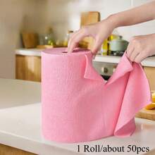 1 Roll/Approx. 50 Sheets Extra Large Car Towel Roll, Car Cleaning Towel Roll, Reusable Cleaning Cloth, Easy-Tear Towel Roll Rag, Reusable Cleaning Wet Wipes, Household Kitchen Towel Roll - Multicolor - View 8