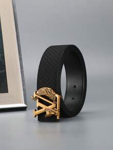 New Men's Belt Fabric Texture Business Fashion Versatile Classic Dress Pants Belt Letter Smooth Buckle - Multicolor - View 13