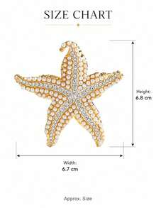 1PC Fashion Rhinestone & Faux Pearl Starfish Brooch, Minimalist Versatile Elegant Brooch Pin Accessory - Perfect Gift For Women - Multicolor - View 4