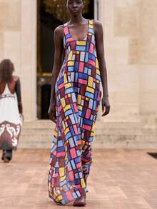 Women Long Dresses - Multicolor - View 2