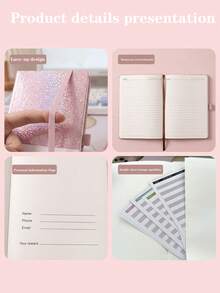 1pc Starry Sky Color Strap Notebook, PU Soft Leather Cover, Suitable For Home Office, Business Meetings, Back To School Note Taking, Essential Notebook For Student Writing And Recording - Notebook - View 4