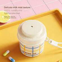 Fashionable Divided Rotating Medicine Box, 4-Compartment Medicine Storage Box, Light Shielded Large Capacity Pill Box, Sealed Moisture-Proof Vitamin Storage Box, Travel Storage Box, Suitable For Travel And Daily Use - one-size - View 7