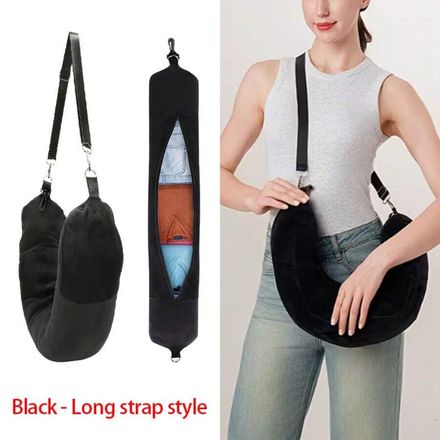 This New U-Shaped Travel Neck Pillow Cover Is A Stuffable And Retractable Neck Pillow That Provides Comfortable Support For Your Neck. Made With Soft Plush Fabric, It's Perfect For Short Trips, Office Commutes, Camping, And Outdoor Activities. - Multicolor - View 1
