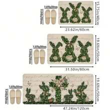 GEL HUT MUN 1pc, Spring And Summer Decorative Leaf Rabbit PatternWelcome Mat, Soft Absorbent Washable DoormatSuitable For Entryway Bathroom Dining Room OfficeSeasonal Use - B - View 5