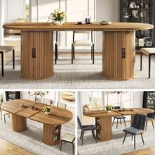 Dining Table Made Of Wood Space Saving Multifunctional Sturdy Black For Kitchen And Dining Room - Brown - View 1
