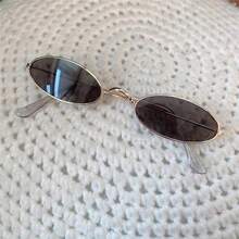 1 Pair Fashionable Modern Vintage Premium Versatile Small Frame Metal Decorative Glasses - Gold - View 6