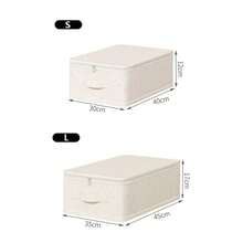 Linen 4-Piece Set Storage Box, Multiple Sizes Available, Transparent Window Flat Design, Double Zipper Foldable, Wardrobe Bedding Duvet Cover Sheet Organizer Bag, Suitable For Wardrobe, Bedroom, Bedding 4-Piece Set Storage, Sheet Duvet Cover Classification, Seasonal Organization - View 4