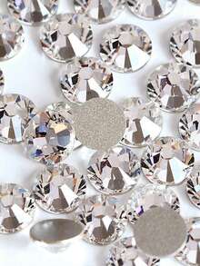 Flat Round Rhinestones SS6 SS10 SS12 Nail Art Crystals Clear White AB Black DIY Decoration For Phone Cases Clothing 1440pcs/Pack - A - View 9
