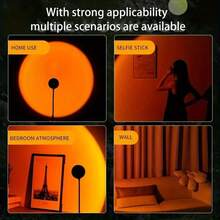 RGB 7-Color Mode USB LED Sunset Projection Lamp, Transparent Projection USB Light, Popular Atmosphere Light, Suitable For Home Decor, Christmas/Wedding Decoration, Desktop Accessories, Travel, Camping And Birthday Party Decoration - Sunset Projection Lamp - View 3