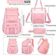 1 Set Girl Style Large Capacity Backpack 3 Pieces Set: Backpack + Tutoring Bag + Pencil Case School Bag - Sets - View 3