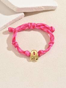 1pc Elegant Creative Color Block Bubble Heart Letter Pendant Adjustable Drawstring Bracelet, Perfect For Daily Wear, Dates, Vacations, Gift For Women And Couples - Multicolor - View 13