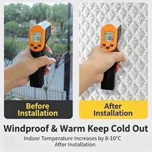 Center Zipper Design Hole-Free Self-Adhesive Thermal Insulated Window Curtain, Window Insulation Piece, Zipper Opening And Closing Design, Windproof And Cold-Resistant, Warm In Winter And Cool In Summer, Heat Insulation And Noise Reduction, Effectively Lock Indoor Temperature - Black Center Zipper - View 8