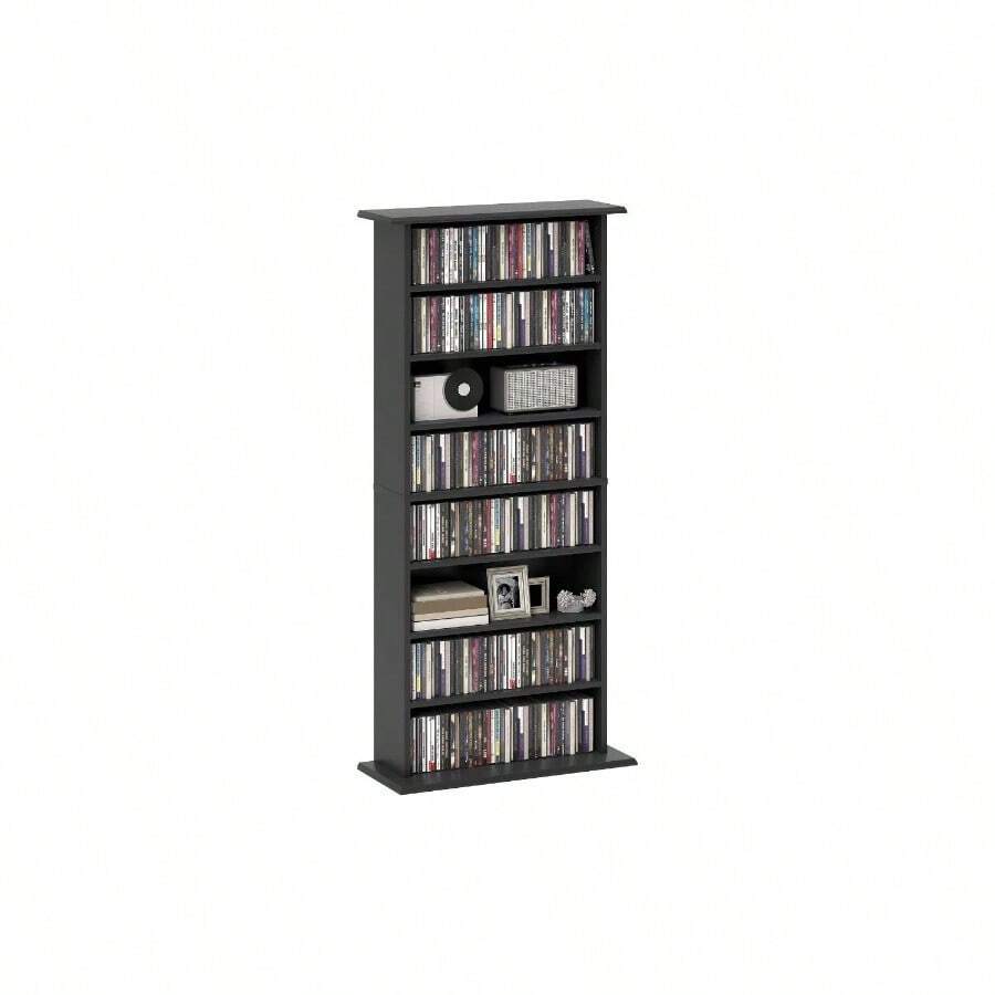 Newspaper & Magazine Storage - Black + 185 DVD - View 1
