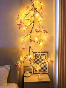 1 Set Butterfly LED Branch Wall Lamp, LED Butterfly Willow Branch String Lights, USB Powered, 8 Lighting Modes, Beautiful Romantic DIY Decoration, Suitable For Party, Holiday, Housewarming Gift - Yellow Blue Purple Butterfly - View 7