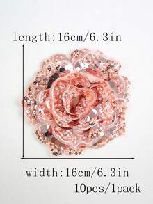 1pc Multi-Color Handmade Embroidered 6-Layer 3D Raised Crystal Rose Flower Patch With Beads, Suitable For Clothing Accessories, DIY Apparel, Wedding Dress Decoration - Multicolor - View 44