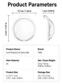 Lens Protector For Osmo 360, High-Definition Transparent 360 Camera Lens Cover, Full Coverage Anti-Scratch Protective Shield, No Black Edge Design, Precise Fit Lens Protection Accessory, Suitable For Travel Vlog And Outdoor Shooting - View 10