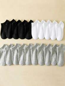 1/3/5/10/15/20/30 Pairs Multicolor Fashion Versatile Unisex Socks, Breathable Low-Cut Socks, Invisible Ankle Socks, Moisture-Wicking, Simple Casual Style, Suitable For All Seasons And Various Occasions - Multicolor - View 2
