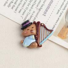 3/6/12pcs Cute Capybara Music Theme Refrigerator Sticker Cute Cartoon Dolphin Resin Magnet, Home Refrigerator Decoration Magnet, Gift For Friends And Family - Multicolor - View 11