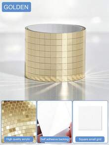 1PC DIY Mirror Frame Glass Self-Adhesive Mosaic Sticker Decoration Concealment Patch Bathroom Wall Sticker Waterproof Reflective Mirror Edge Decoration Stage Decoration Glitter Ball Sticker Glass Sticker - Multicolor - View 12