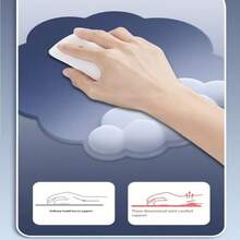 Cloud Wrist Rest Mouse Pad - Mouse Pad With Memory Foam Wrist Support | Ergonomic Office And Gaming Support, Non-Slip PU Base Mouse Pad Suitable For Home Office Laptop, Washable Ergonomic Mouse Pad With Wrist Rest For Computer Desk, Home Office, Gaming - View 3