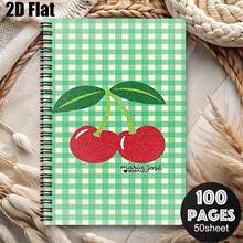 A5 Notebook With Cute Cherry, Heart, And Plaid Patterns For Student Note-Taking, Journaling, Fresh Girly Style, Portable Stationery, Office And Study Notepad - One Book (50 Pages, 100 Pages) - View 13