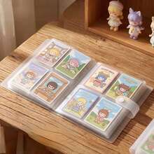 160-Pocket Trading Card Collector Album, 4-Pocket Card Storage Album, Matte PP Cover With Snap Closure, Large Capacity Card Organizer - Transparent - View 3