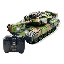 Tanque Guerra Controle Remoto Carrinho Bateria Recarregável - Verde Militar - Visão 2