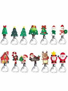 Christmas Themed Bottle Opener, Practical Kitchen Tool, Suitable For Masquerade, Home Kitchen, Backyard Party And Other Occasions, Ultra-Lightweight And Compact, Can Be Hung As Cute Decoration When Not In Use - Multicolor - View 10