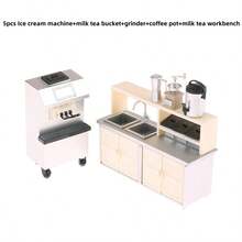 1pc Miniature Home Appliance Model, Miniature Milk Tea Shop Appliance Model, Ice Cream Machine Model, Milk Tea Bucket Model, Coffee Bean Grinder Model, Coffee Pot Model - Milk Tea Shop Equipment Set - View 18