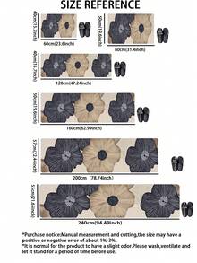 1pc 3.5mm Cuttable Diatom Mud Mat, Vintage Line Floral Pattern, Cushioned Anti-Fatigue Kitchen Non-Slip Mat, Suitable For Kitchen, Bathroom, Entryway, Hallway, Living Room, Outdoor Garden, Bathroom - Multicolor - View 3