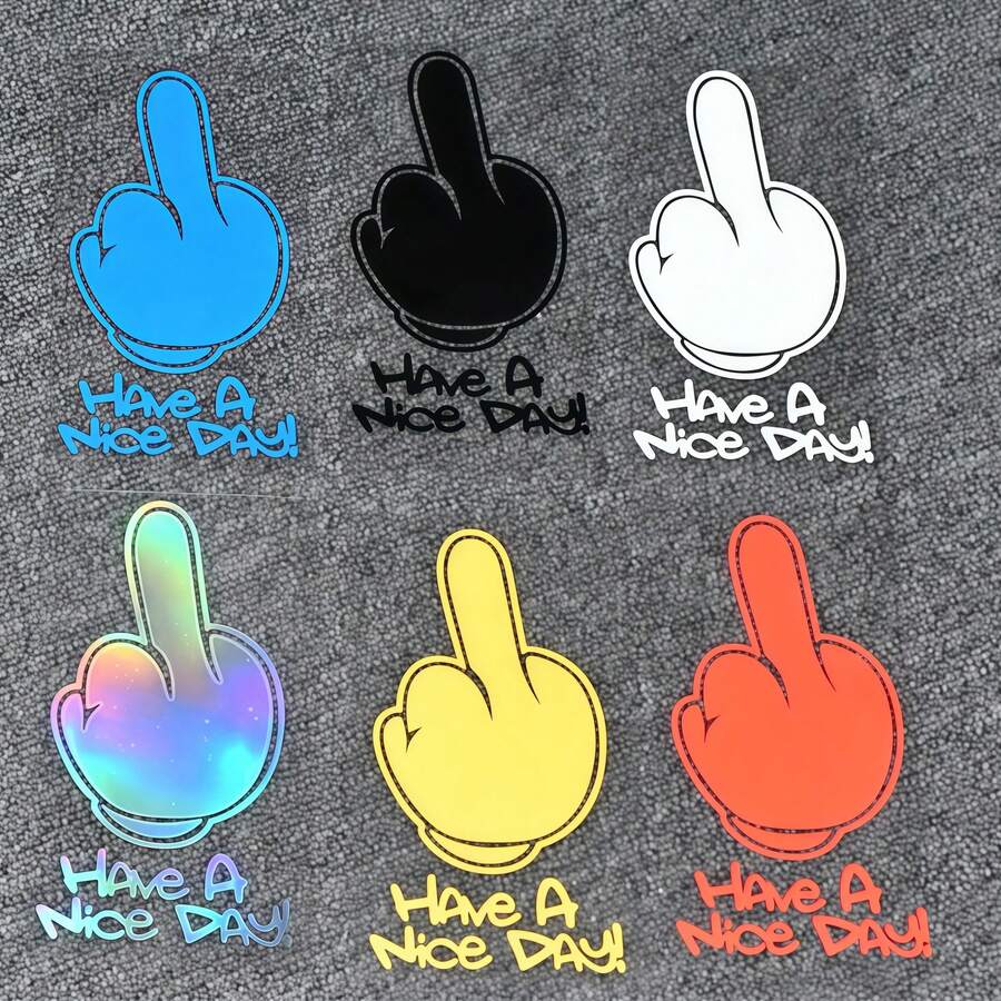 Funny "Have A Nice Day" Car Sticker, Waterproof Vinyl Decal, Removable Humorous Text Sticker For Car Window Bumper Laptop Vehicle Decor - A - View 1
