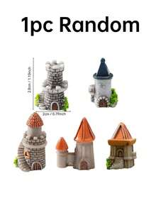 1/5pcs Miniature Castle Building Resin Ornament, European Vintage Multi-Style Mini Tower Model, Fairy Garden Micro Landscape, Desktop Micro Landscape Gardening Decoration, Handmade DIY Scene Arrangement Accessory, Home Desktop Creative Decor, Scene Prop Fairy Tale Garden, Miniature Model, Halloween Christmas Decoration - Mini Castle - View 14
